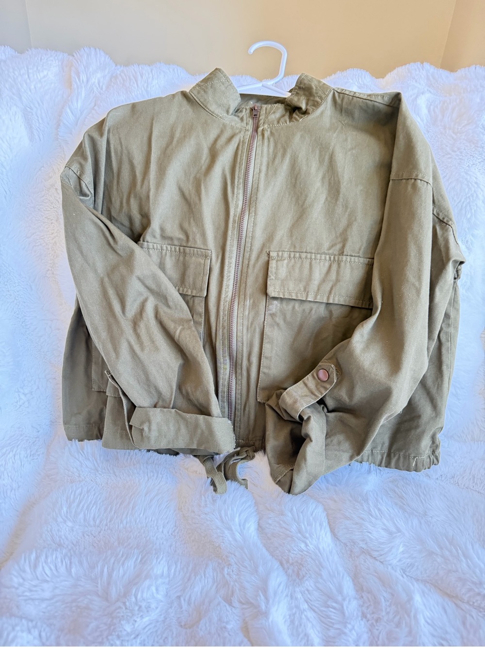 MINE Olive Utility Zip-Front Jacket Medium